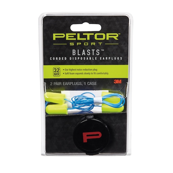 Disposable Soft foam Ear Plugs, Tapered Shape, 32 dB, Neon Yellow, 10 PK